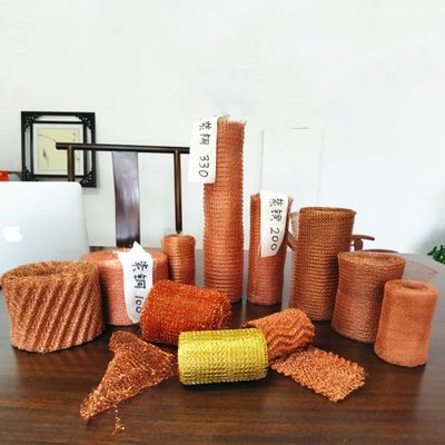 100% Pure Copper Knitted Wire Mesh 0.17mm Wire Diameter OEM Available