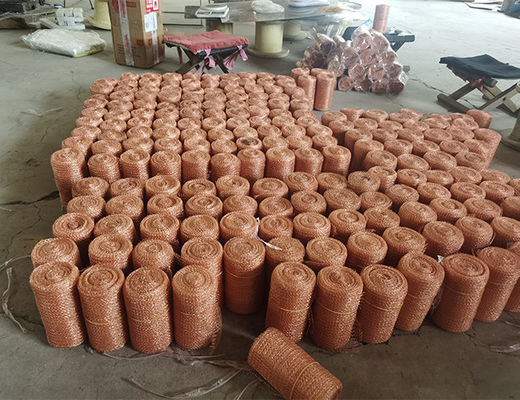 0.17mm Diameter Knitted Copper Wire Mesh Roll For Gas Liquid Filter