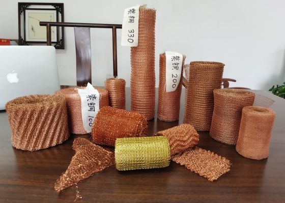 30M Copper Wire Mesh Roll Protect Plant Knitted Ginning Style