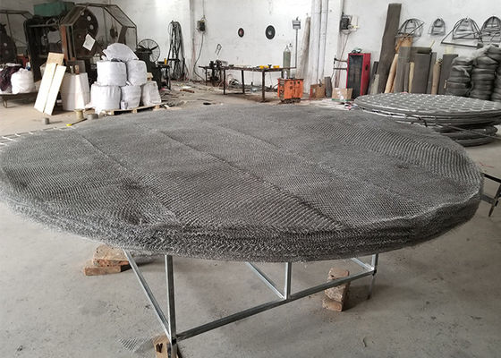 Double Wire Knitting PP Mesh Pad Demister 100mm Thickness Cellular Structure