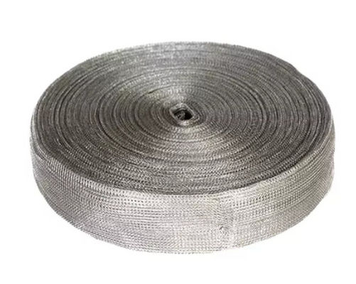 Stainless Steel Rectangular Knitted Wire Mesh Roll in Various Shapes