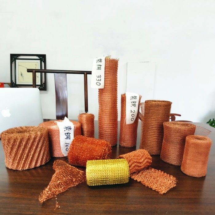 100% Pure Copper Knitted Wire Mesh 0.17mm Wire Diameter OEM Available