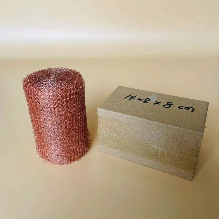 Knitted Copper Wire Mesh Roll Knitting Weaving Monofilament 0.17mm