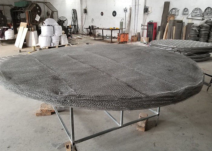 Double Wire Knitting PP Mesh Pad Demister 100mm Thickness Cellular Structure